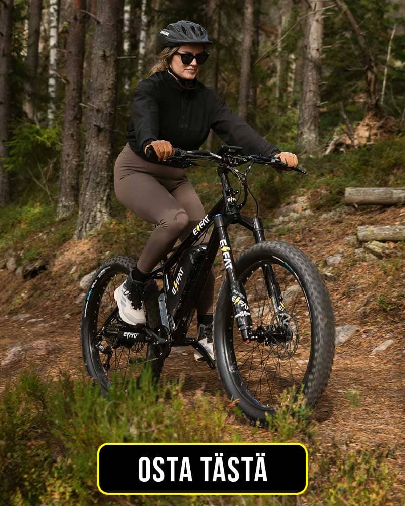 nainen ajaa e/fat semifat pyörällä